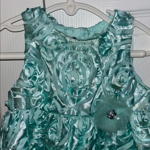 Holiday Editions Turquoise Sleeveless Dress rose design size 18 months - Picture 5 of 8